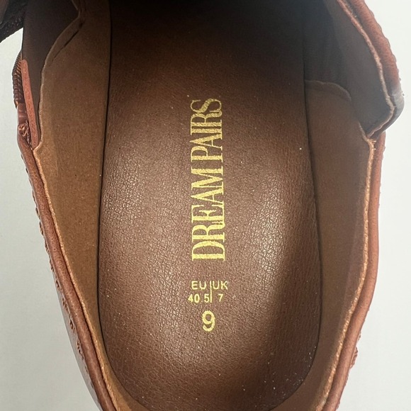 Dream Pairs Brown Ankle Booties Women's Size 9 Block Heel Side Zip Boots - Picture 9 of 13